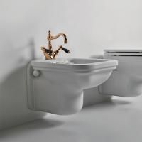 Kerasan Waldorf Биде подвесное с 1 отв. под смеситель 55х37см, белое, цвет заглушки - хром