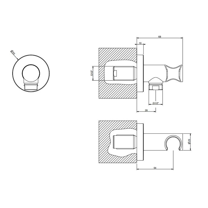 Gessi Emporio Emporio shower Держатель для душевой лейки с выводом воды, цвет: Chrome