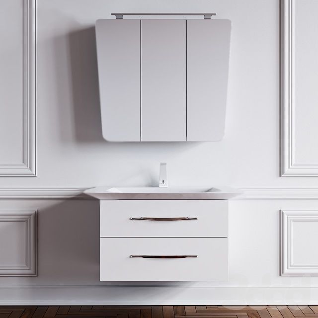 Тумба под раковину Aqwella 5 Stars Simphony 90 Sim.01.07/2/W подвесная Белая, артикул Sim.01.07/2/W