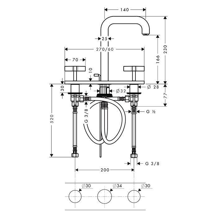 AX Citterio Смеситель для раковины , цвет полированное золото AX Citterio Смеситель для раковины , цвет полированное золото