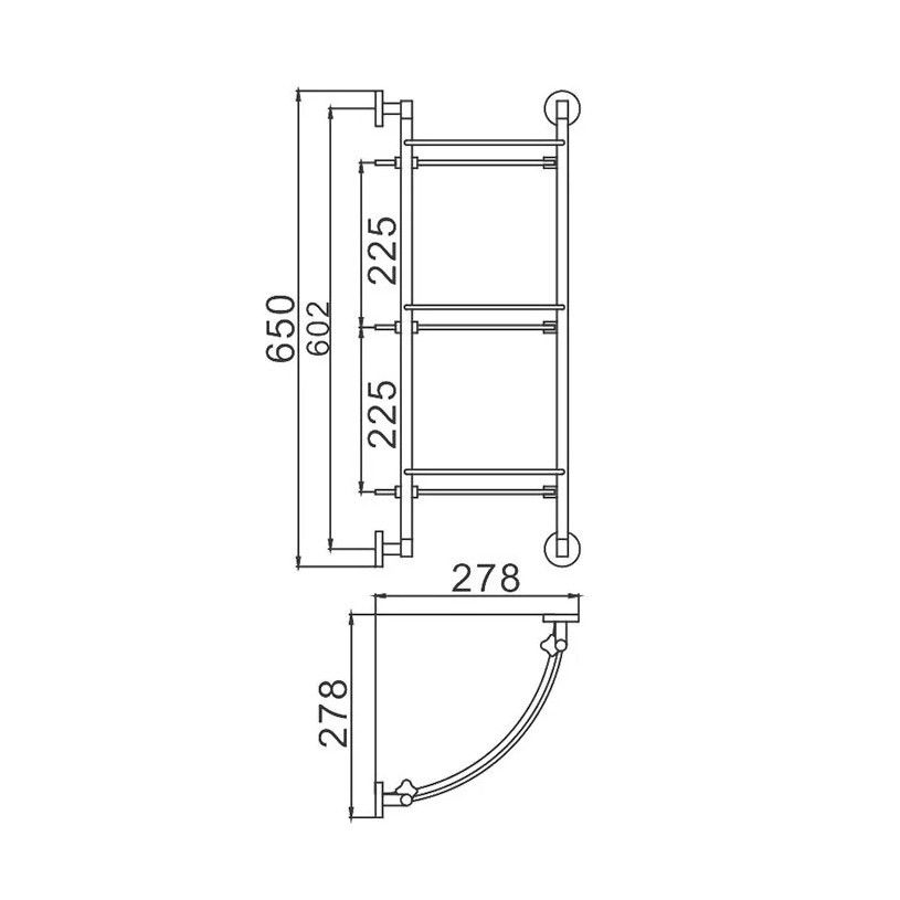 Полка стеклянная D-Lin D263100, хром