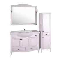 Тумба под раковину ASB-Woodline Салерно 105 Белый патина серебро