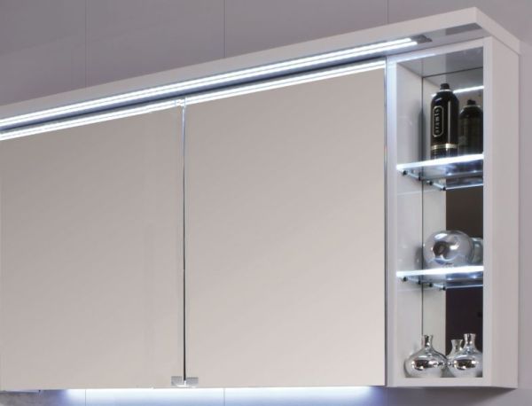 Puris Crescendo, зеркальный шкаф (2 двери) c LED подсветкой 900 мм правый, цвет антрацит высокоглянцевый