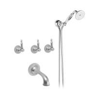 Nicolazzi Impero Смеситель для ванны с изливом из стены на 4 отверстия, встраиваемый, излив: 180 мм, цвет: хром