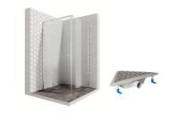 Душевой уголок Ambassador Diamond 12011103L-ST10, квадратный, угловой трап, 100х100