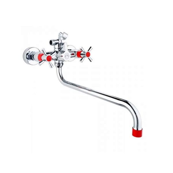 Смеситель для ванны PLstart PL2218-10, хром/красный