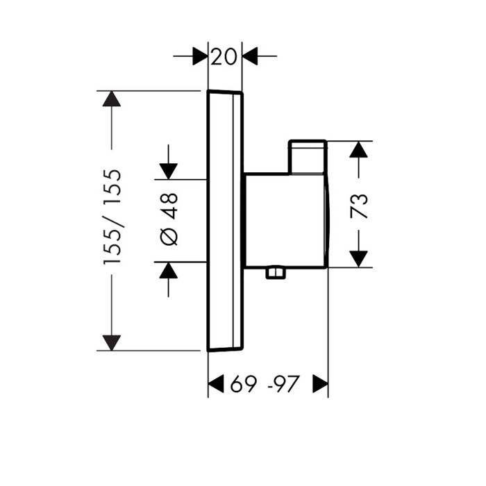 HG ShowerSelect Термостат ShowerSelect HighFlow, СМ, матовый белый HG ShowerSelect Термостат ShowerSelect HighFlow, СМ, матовый белый