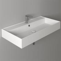 SIMAS AGILE Раковина подвесная 91х46 см, с переливом, с 1 отв под смеситель, c переливом (гофра), без сифона,цвет белый