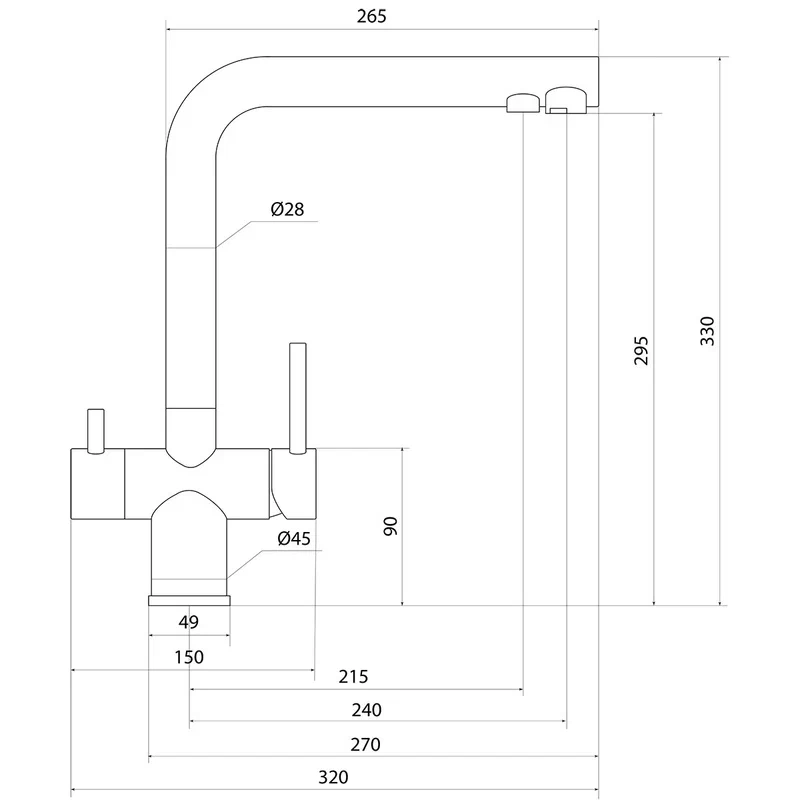 Смеситель для кухни с подключением фильтра для воды Славен СЛ-ОД-Д77, черный, артикул СЛ-ОД-Д77