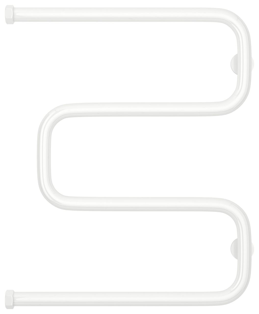 Полотенцесушитель водяной Ш-обр. 600х500 Н. Г. 1" (Белый (RAL-9003))