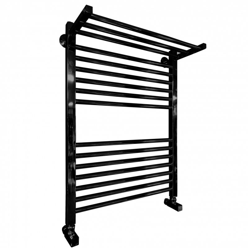 Водяной полотенцесушитель Ника Modern ЛМ 3 80x50 с полкой Черный 16 перекладин
