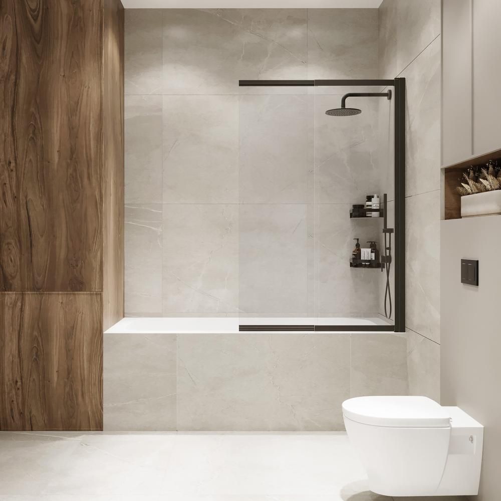 Шторка на ванну слайдер Terminus Ното 150х90, черный