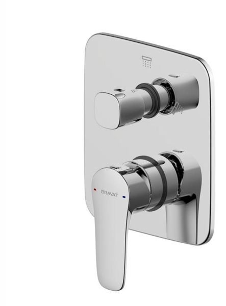Смеситель для душа встраиваемый на 2 потока Bravat Source PB8173218CP-2-ENG, хром
