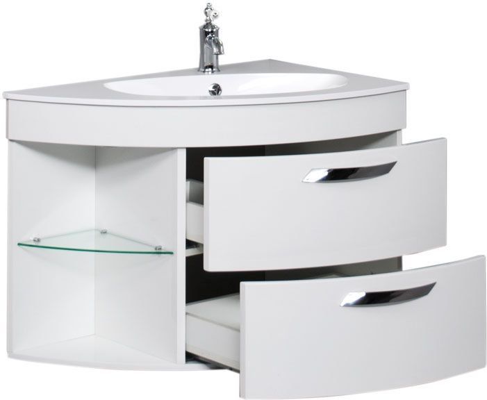 Тумба с раковиной De Aqua Трио Люкс 80 R белый Тумба с раковиной De Aqua Трио Люкс 80 R белый