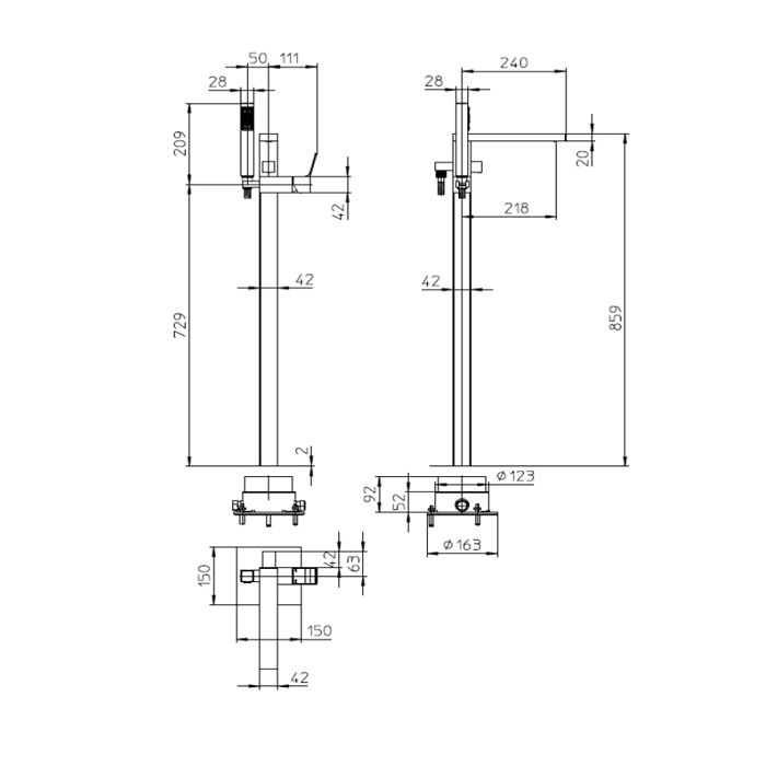 BOSSINI Aki Line Внешняя панель для ванной комнаты с колонной, настил пола AKI, лейка Cube, шланг из латуни 125 см. цвет хром BOSSINI Aki Line Внешняя панель для ванной комнаты с колонной, настил пола AKI, лейка Cube, шланг из латуни 125 см. цвет хром