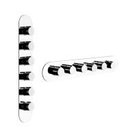 Gessi Tondo Встраиваемый термостат для душа, с 5ю независимыми выходами, верт/гориз установка, (внешние части), цвет: хром