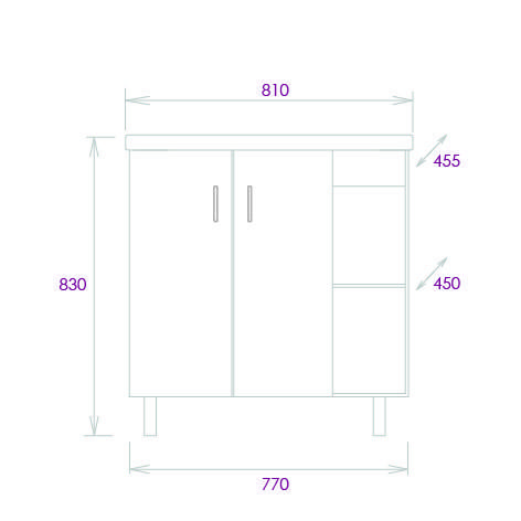 Тумба Onika Тимбер 80 напольная, серая мат./дуб сонома (ум. Фостер-80/Como-80)