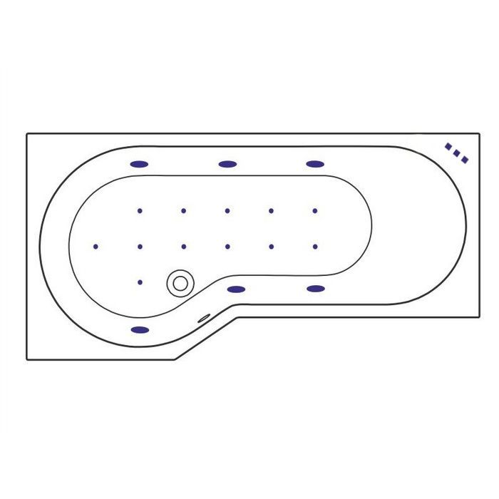 Ванна EXCELLENT Be Spot 160x80 (левая) "RELAX" (бронза)