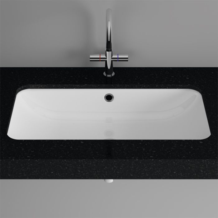 BETTE One Раковина встраиваемая под столешницу 434×416×130 мм,  без отв под смес.с перел. с крепл. в компл.цвет белый