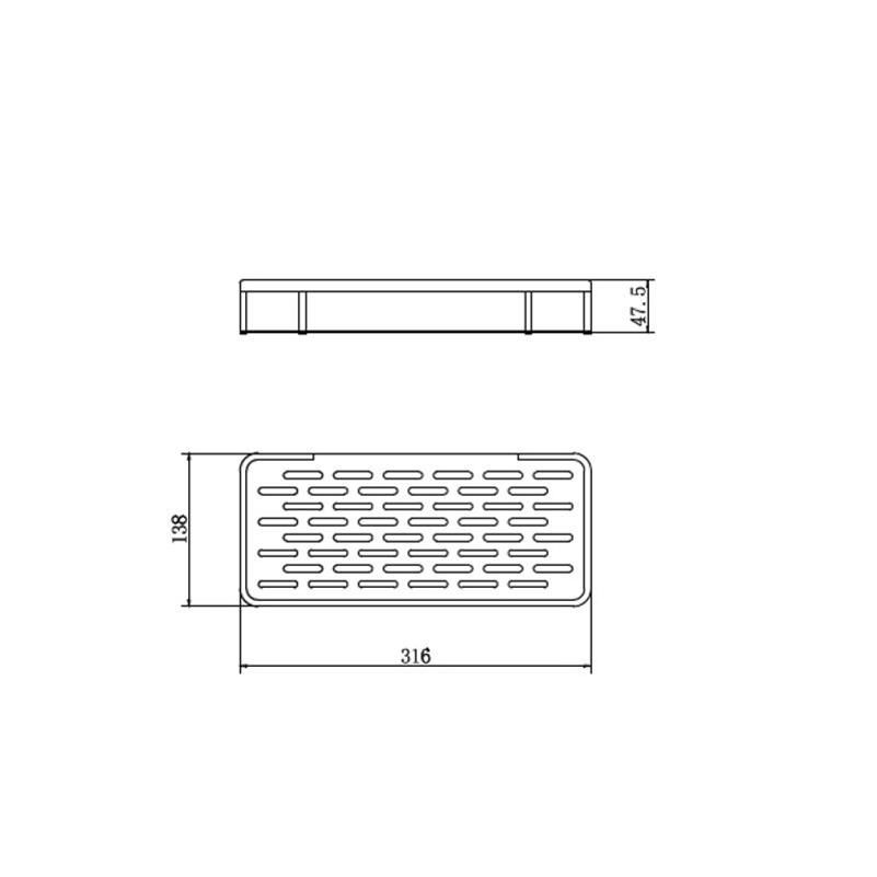 Полка металлическая FASHUN A7326-17, алюминиевый