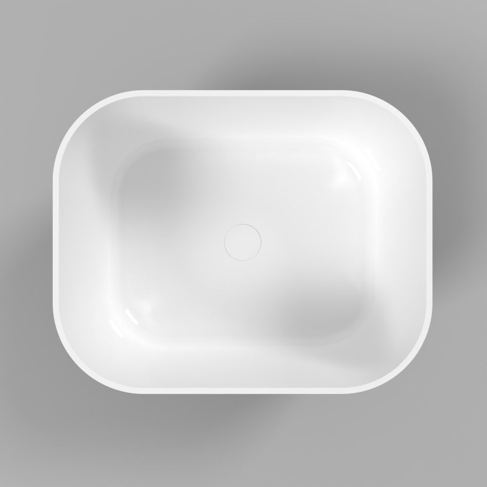 Умывальник WHITECROSS Lazurit 50x40 (черный/белый глянец) иск. камень