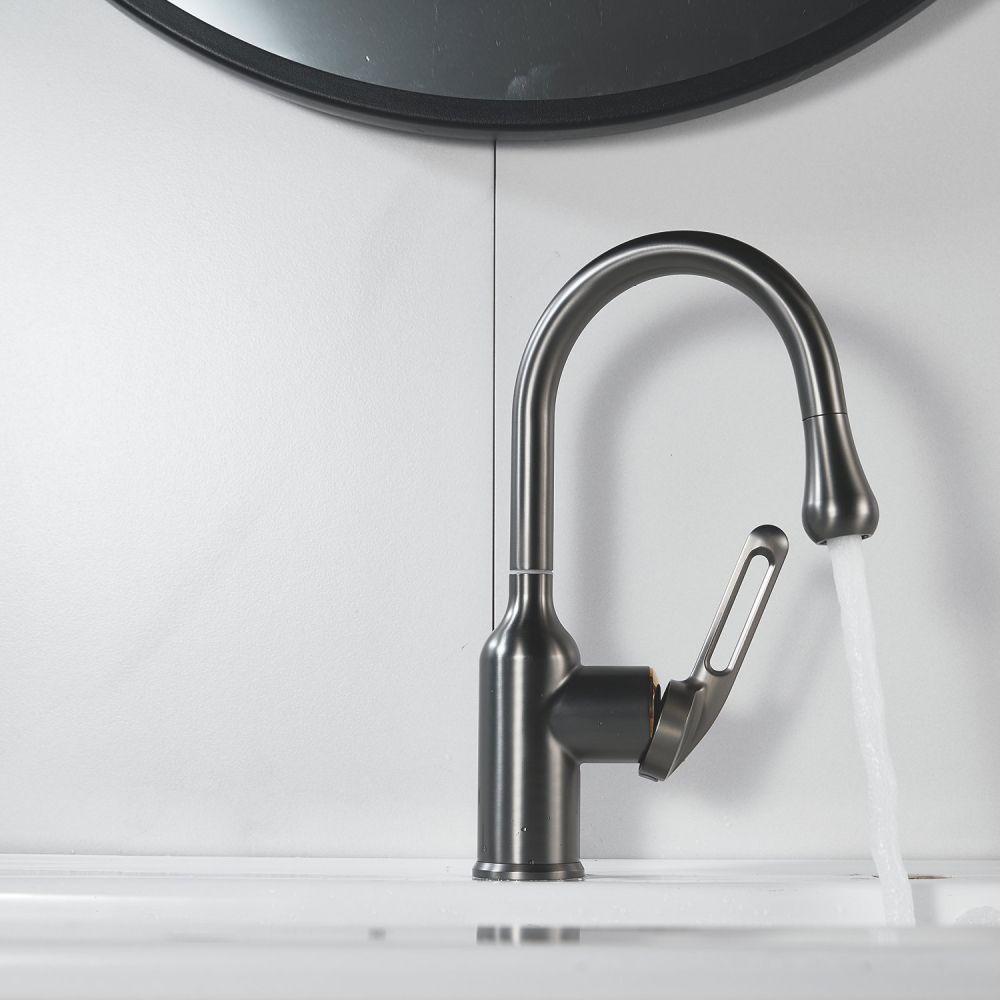 Смеситель для раковины Raffine F101T, оружейная сталь