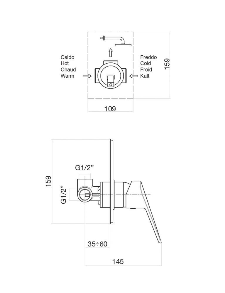 Смеситель для душа Fiore KYRO 86CR6515, хром, артикул 86CR6515