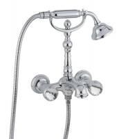 Смеситель The One для ванны. Металлические ручки + большие прозрачные кристаллы, цвет хром