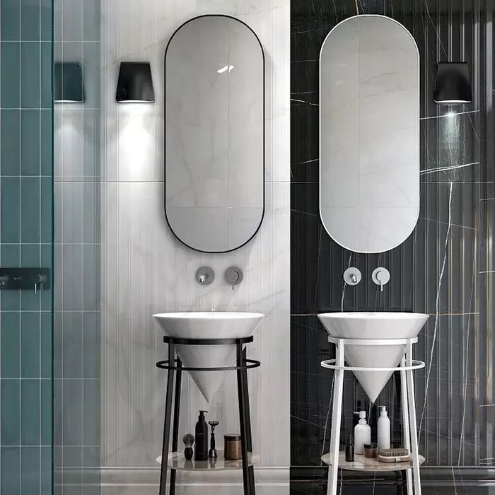 Kerama Marazzi Зеркало CONO овальное 42, белое матовое