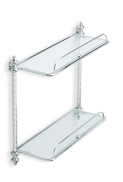 Stil Haus Giunone, стеклянная 2-ух уровневая полка с ограждением , цвет хром
