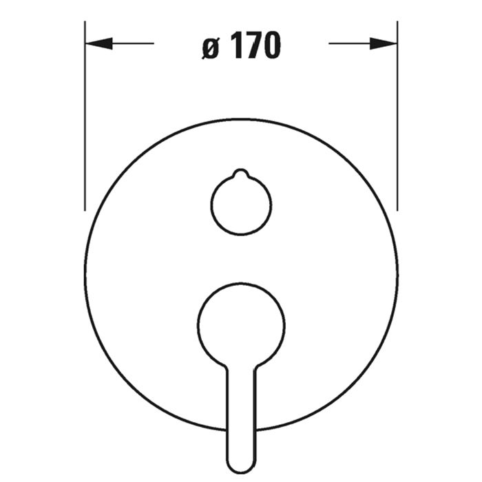 Duravit C.1 Смеситель для ванны скрытого монтажа (наружная часть круг) с перепускным клапаном, цвет: хром, артикул C15210012010