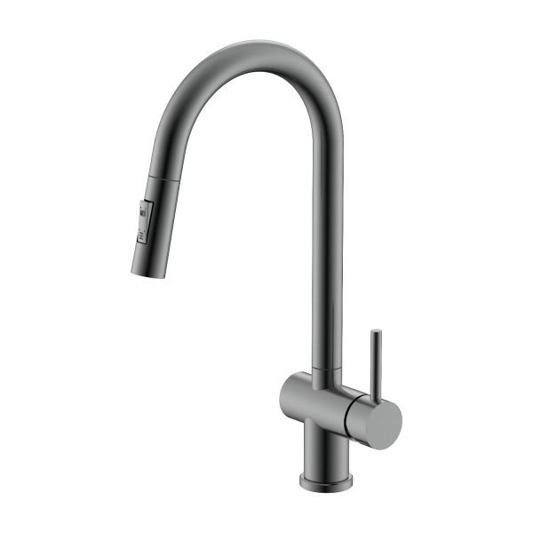 Смеситель для кухни с выдвижным изливом Splenka S204.49.09, графит