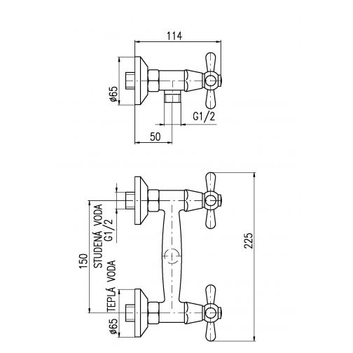 Смеситель для душа Rav Slezak Morava MK780.5SM