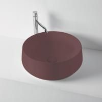 KERASAN F10 Раковина накладная D43 см, H 16 см, без отв под смеситель, цвет Бургундский матовый