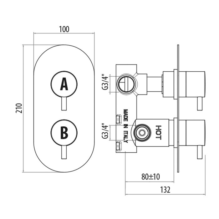GATTONI FLAT Termostatici смеситель для душа 2 рычага на 2 выхода, ,цвет хром GATTONI FLAT Termostatici смеситель для душа 2 рычага на 2 выхода, ,цвет хром