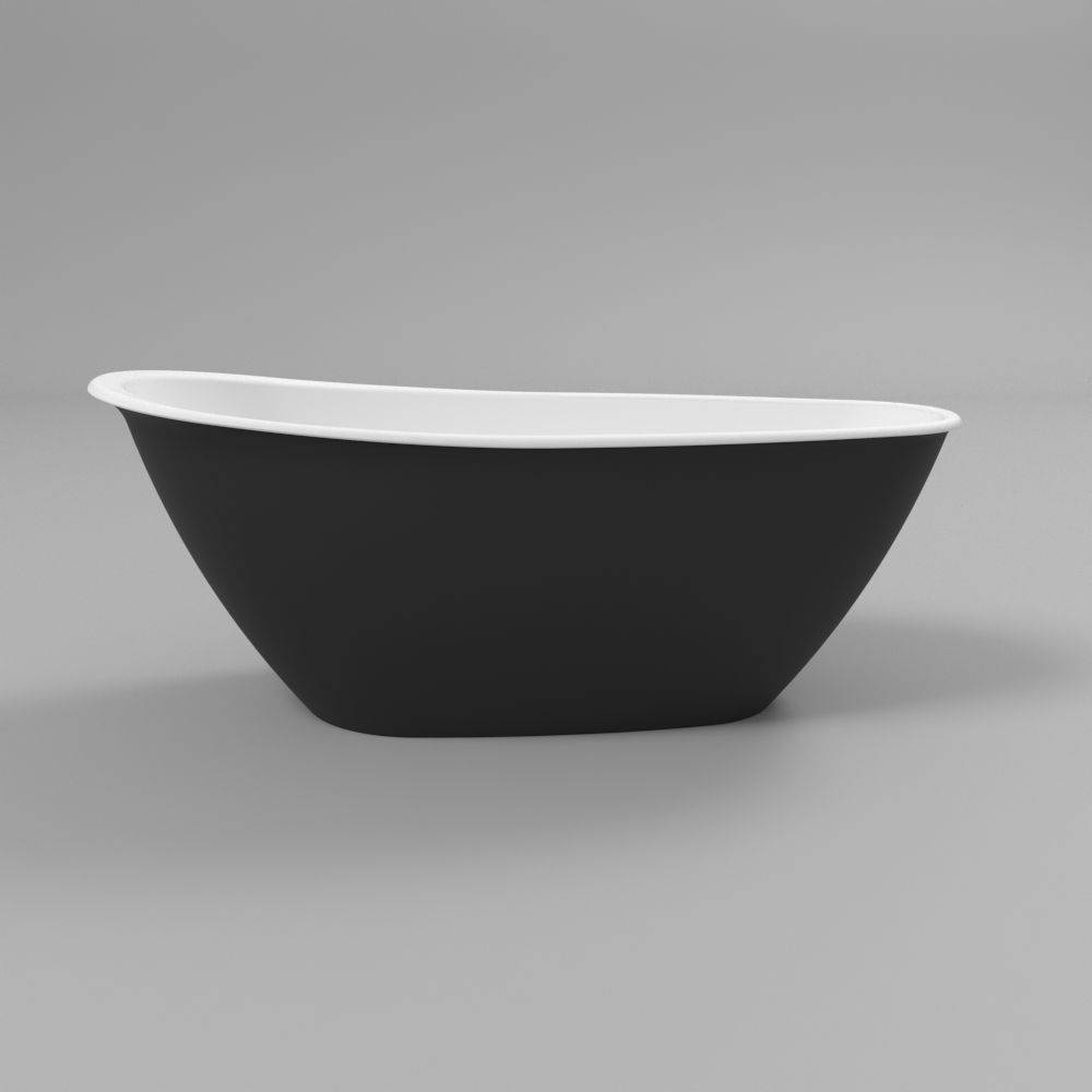 Ванна WHITECROSS Spinel B 155x73 (черный/белый мат) иск. камень