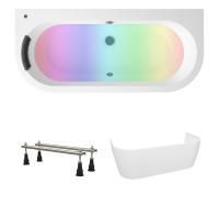 Комплект 5 в 1 Lavinia Boho Art S4-3708075P, акриловая ванна 170x75 см, усиленные металлические ножки с монтажным набором, мягкий силиконовый подголовник, лицевой экран, хромотерапия