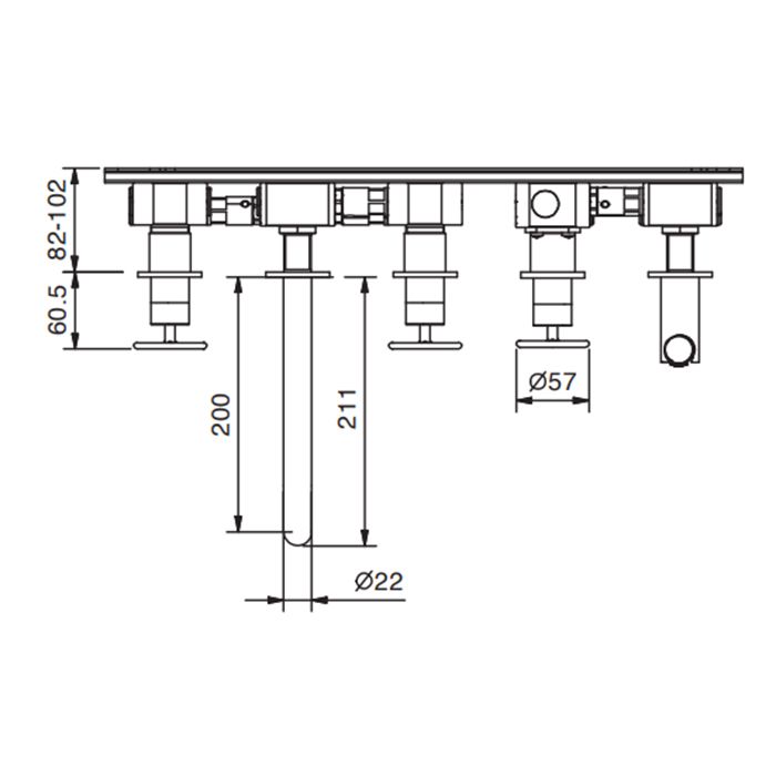 Внутрення часть, Fantini, Fontane Bianche, назначение-для смесителя для ванны и душа, стандарт подвода воды-1/2"