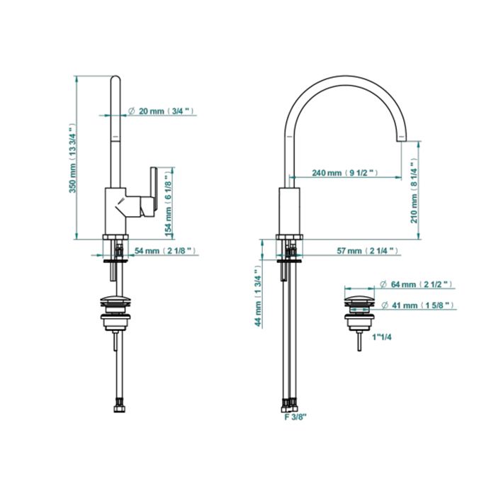 THG Les Ondes à manettes Смеситель для раковины, на 1 отв., однорычажный, цвет Matt nickel