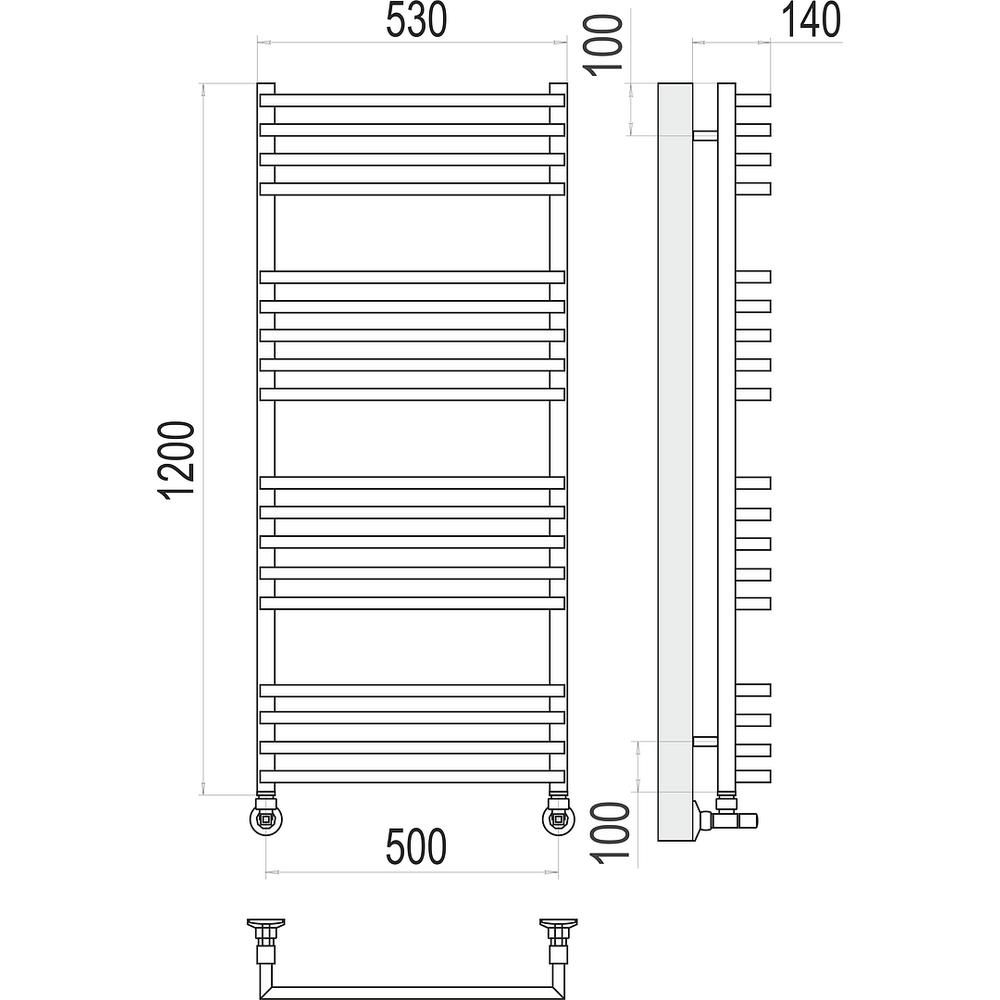 Полотенцесушитель водяной Terminus Берн П18 50х120