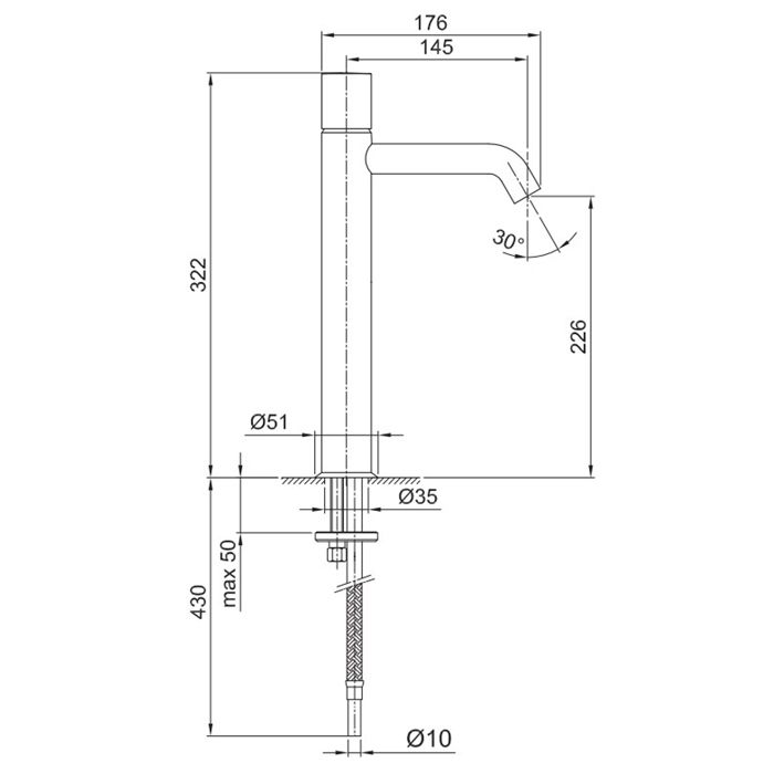 Fantini Nostromo Смеситель для раковины, 1 отв., без донного клапана, излив 145мм, цвет: хром