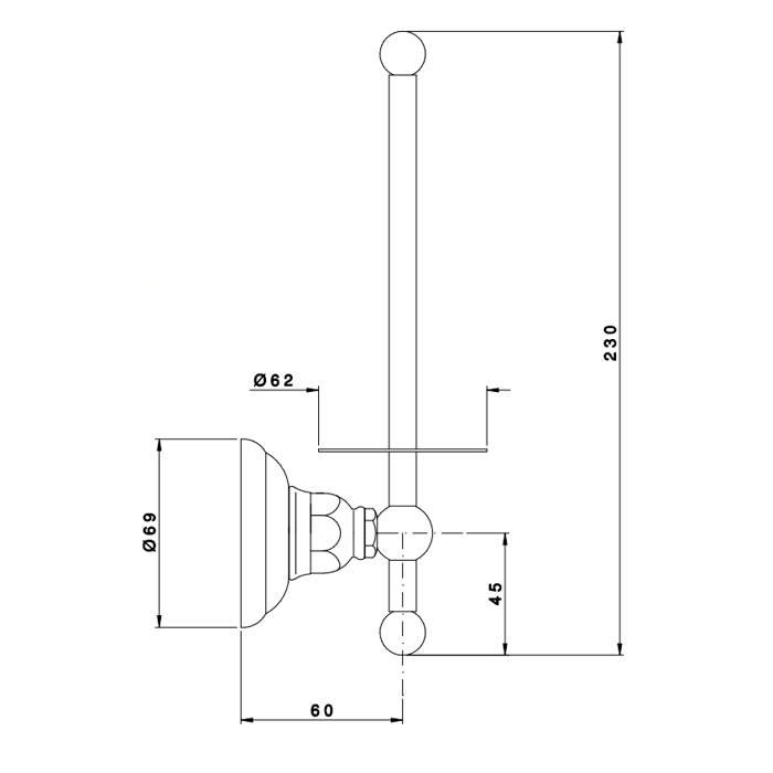 Nicolazzi Accessori Classica Бумагодержатель вертикальный, цвет: хром