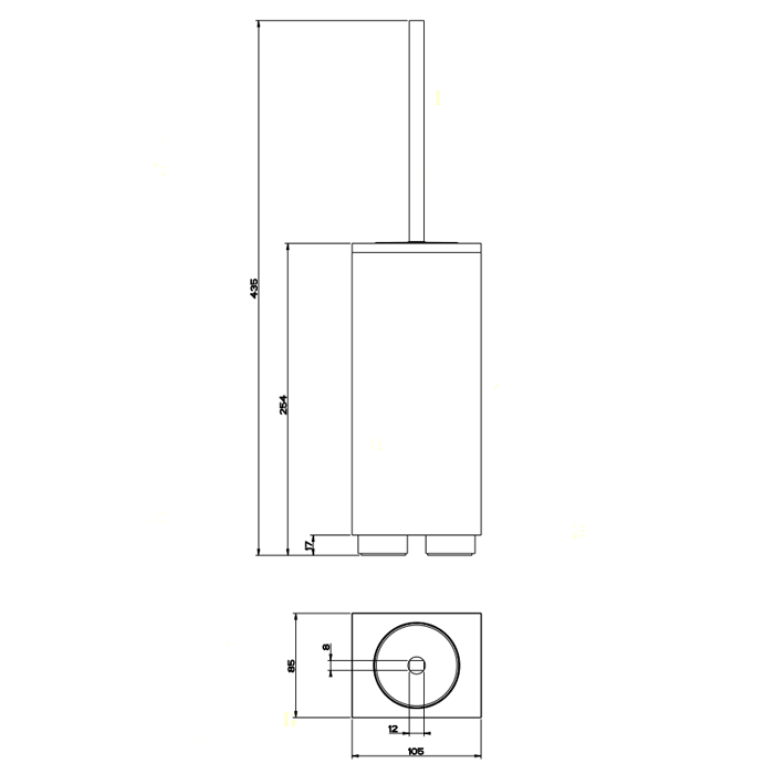 Gessi Rettangolo Ершик для унитаза напольный, цвет: хром/белый