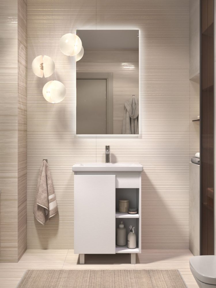 Тумба VIGO Milos 600-1-0 белый под раковину Ц0000005953 (Como), поставляется в разобранном виде (316 белый), артикул 316 белый