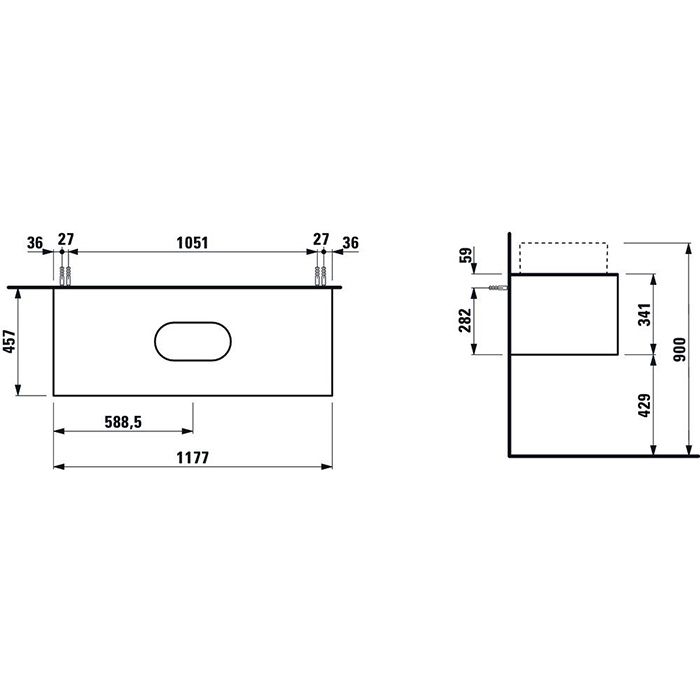 Тумба под раковину, Laufen, Sonar, ширина, мм-1175, глубина, мм-455, высота, мм-340, тип установки-подвесной, раковина-необходимо заказать, вырез под раковину-один в центре, монтаж раковины-накладной, столешница-в комплекте, материал столешницы-искуственн, артикул 4.0547.1.034.140.1