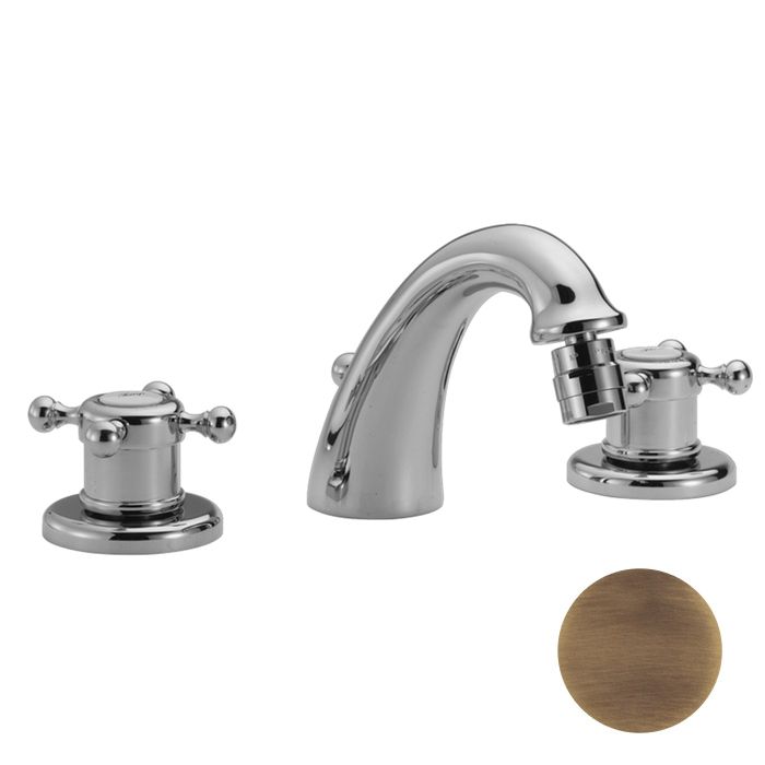 HUBER Victorian Смеситель для биде на 3 отверстия с донным клапаном, цвет бронза