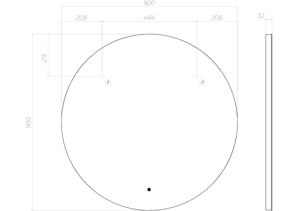 Зеркало VIGO Otti z.OTT.90.Classic, 90 см, артикул z.OTT.90.Classic