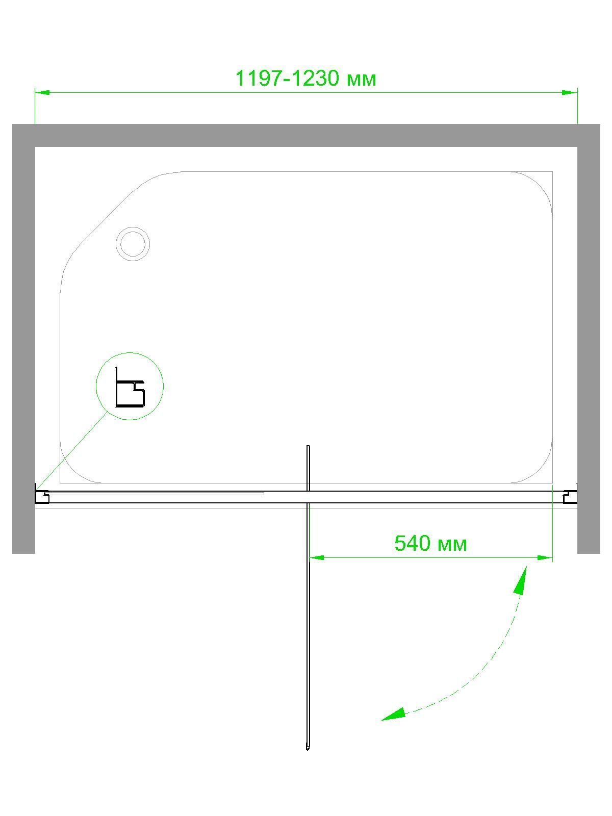 Душевая дверь Royal Bath RB HV-C-CH 120х185 (рифленое)