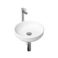 Комплект 3 в 1 Lavinia Boho Bathroom Sink Slim 21510228, накладная фарфоровая раковина 40 см, смеситель с донным клапаном, латунный сифон