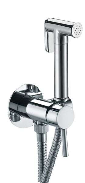 Fiore Shower, набор гигиенического душа круглой формы, со смесителем на х/г воду, цвет сталь